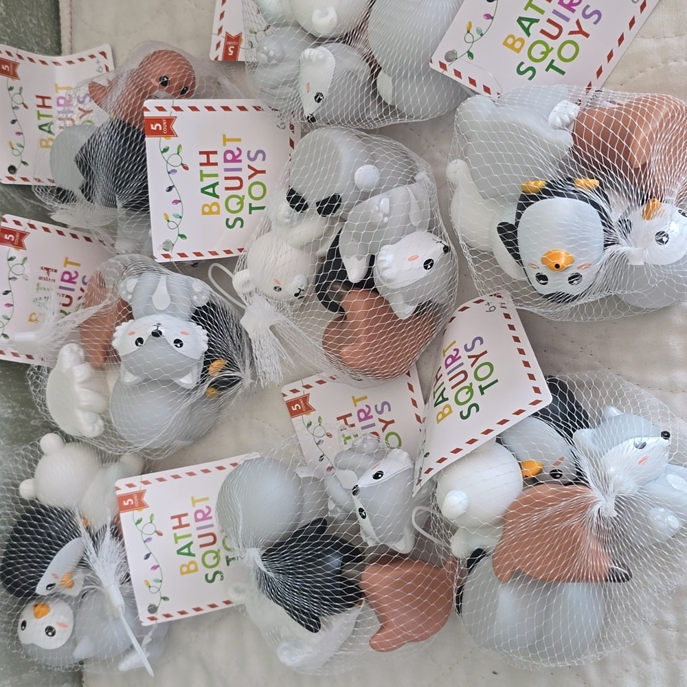 8 Sets 5 Bath Squirt Toys Set, 5 Animals Ages 6+ Stocking Stuffers Bath Fun New - Picture 2 of 6